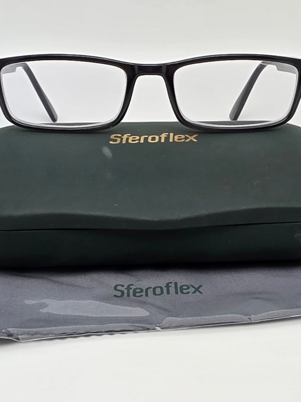 Sferoflex 1150 1019 Crystal Dark Grey Eyeglasses Frame w Flexhinge and Case 52mm